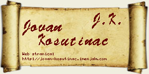 Jovan Košutinac vizit kartica